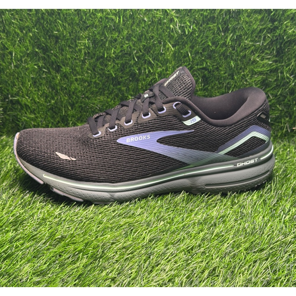 Brooks Ghost 15 Womens Running Shoes Black Purple 1203801B011 Size 10.5 medium B